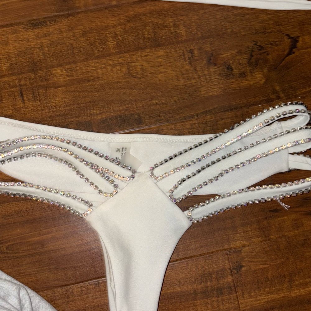 White Rhinestone Bikini Set - Picture 3 of 4